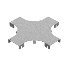 Крышка к разветвителю крестообразному горизонтальному к лотку ПЛК 300, толщ. 1,2 мм, Сендзимир цинк, 022433  КХРП-300-1,2-R100-СЦ   Ostec