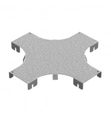 Крышка к разветвителю крестообразному горизонтальному к лотку ПЛК 500, толщ. 1,2 мм, Сендзимир цинк, 022453  КХРП-500-1,2-R100-СЦ   Ostec