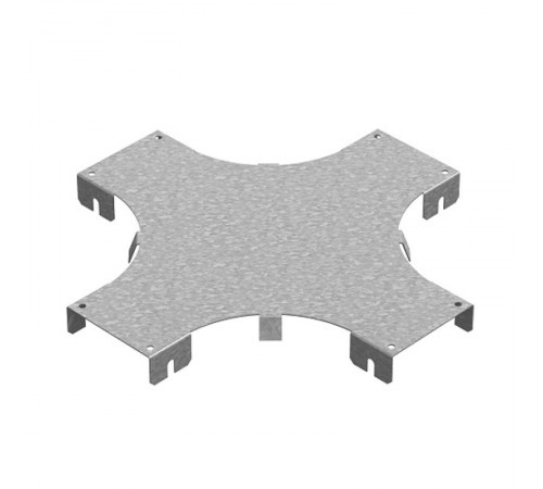 Крышка к разветвителю крестообразному горизонтальному к лотку ПЛК 150, толщ. 1,2 мм, Сендзимир цинк, 022403  КХРП-150-1,2-R100-СЦ   Ostec