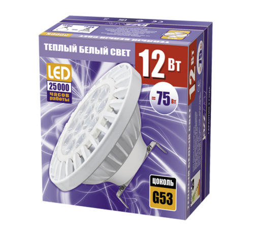 Лампа светодиодная LED 12Вт G53 220В 3000К PLED-AR111 отражатель (рефлектор)  1036155  Jazzway