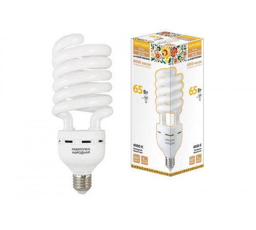 Лампа энергосберегающая КЛЛ  65Вт Е27 840 cпираль НЛ-HS  SQ0347-0041  TDM