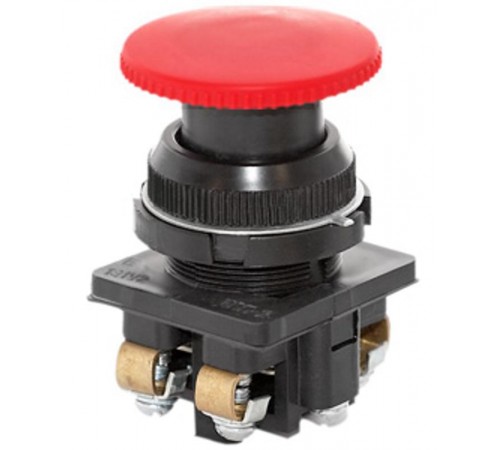 КЕ-191 У2 исп.1, красный, 2з, гриб без фиксации, IP54, 10А, 660В, выключатель кнопочный (ЭТ)  ET529321  Электротехник