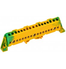 TEKFOR Шина PE "земля" в комбинированном DIN-изоляторе "Стойка" 8х12-17-ЖЗ  TF-NN20-17-DP-K52  IEK