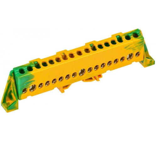 TEKFOR Шина PE "земля" в комбинированном DIN-изоляторе "Стойка" 8х12-17-ЖЗ  TF-NN20-17-DP-K52  IEK