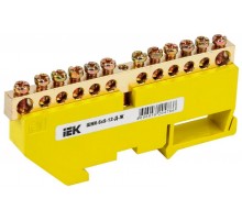 Шина PE "земля" на DIN-изоляторе ШНИ-6х9-12-Д-Ж  YNN10-69-12D-K05  IEK