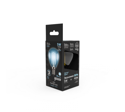 Лампа светодиодная LED 5Вт E14 220В 4100К шар  105801205  Gauss