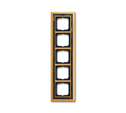 Рамка 5-постовая, серия Династия, Латунь полированная, черная роспись  1754-0-4579   2CKA001754A4579  ABB