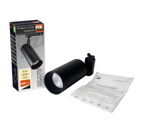 Светильник светодиодный трековый однофазный PTR 0715 15w 3000K 24° BL (чёрный) IP40  .5018525  Jazzway
