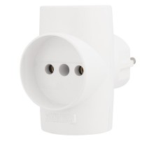 Тройник электрический 16 А без заземления белый  11-1077  REXANT