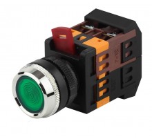 Кнопка управления  ABLFS-22 зеленый d22мм неон/240В 1з+1р (10/400/6000)  Б0045656  ЭРА