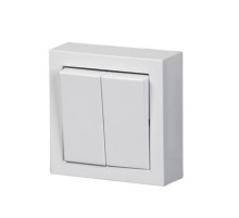 Выключатель двухклавишный, накладного монтажа, Impressivo, 2 доп.клеммы, белый  1065A-84   2TKA00001598  ABB