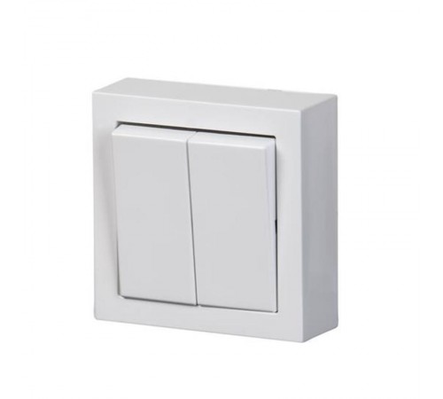 Выключатель двухклавишный, накладного монтажа, Impressivo, 2 доп.клеммы, белый  1065A-84   2TKA00001598  ABB