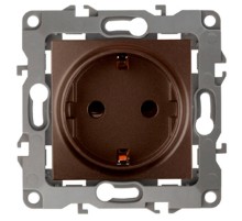 Розетка 12-2001-13 с заземлением, 16АХ-250В, без м.лапок,  бронза  Б0019308  ЭРА
