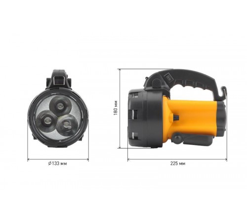 Фонарь прожекторный  PA-604  АЛЬФА 3x1Вт LED SMD, литий 3Ач, сигнал.св., ЗУ 220V+12V, карт]  Б0031035  ЭРА