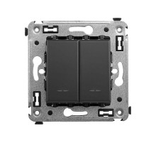 Кнопка двухклавишная в стену, "Avanti", "Черный матовый"  4412154  DKC