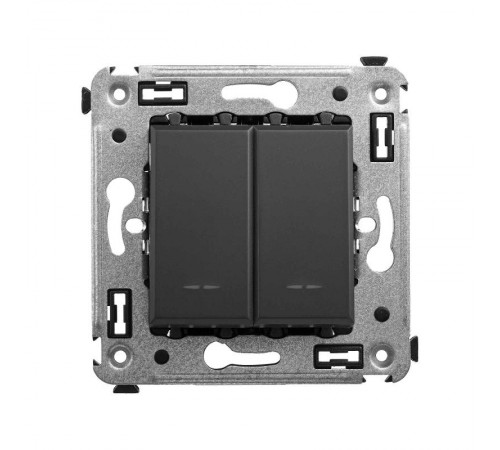 Кнопка двухклавишная в стену, "Avanti", "Черный матовый"  4412154  DKC