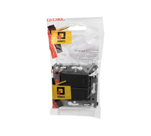 Кнопка двухклавишная в стену, "Avanti", "Черный матовый"  4412154  DKC