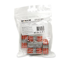 LD222-423 Клемма монтажная д/ подкл. фазн. проводников, 3 контакт гр, 1ввод,1вывод (DIY упак 5 шт) 39487  Stekker
