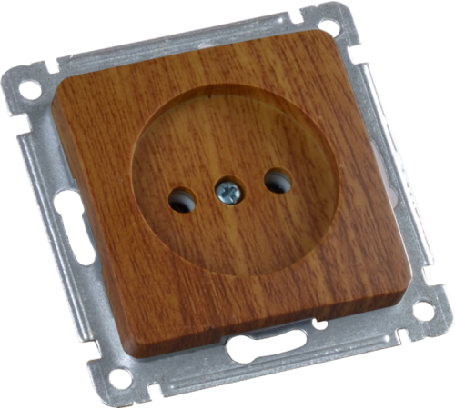 Розетка скрытой установки, одноместная, механизм, цвет дуб  РС16-401-05  HEGEL
