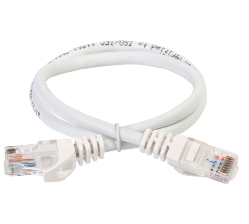 Коммутационный шнур (патч-корд), кат.5Е UTP, 0,5м, белый  PC08-C5EU-05M  ITK