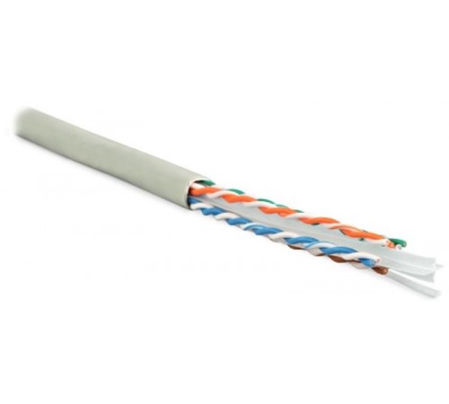 Кабель витая пара UUTP4-C6-S23-IN-LSZH-GY-305(305м)U/UTP,кат.6,4п.(23AWG),одн.(solid),с разд.,LSZH,нг(A)-HF,-20°C-+75°C,сер.  42048  Hyperline