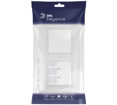 Рамка для розеток и выключателей Elegance 14-5002-01М на 2 поста, белый матовый  Б0065814  ЭРА