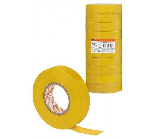 Изолента ПВХ 0,15х19 мм Желтая 25 м  SQ0526-0082  TDM