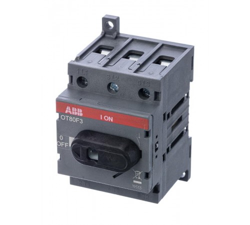 Рубильник OT80F3 до 80А 3пол для уст.на DIN-рейку или монтаж.плату(с рез. руч.)  1SCA105798R1001  ABB