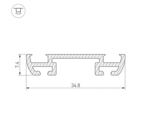 Профиль-держатель PHS-A-BASE-H7.4-2000 ANOD  019863  Arlight