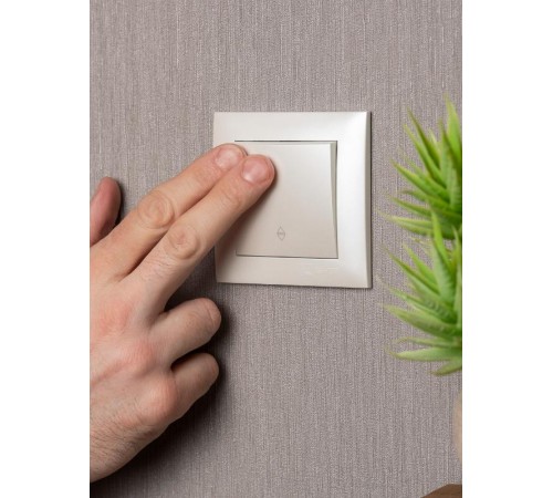 Валенсия лицевая панель выключателя проходного 1-кл. 10А жемчуг EKF PROxima   ESV10-L-025-50   EKF