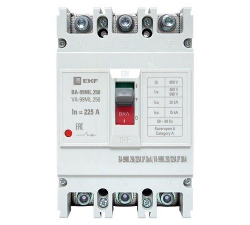 Выключатель автоматический ВА-99М 250/225А 3P 20кА EKF Basic  mccb99-250-225mI  EKF