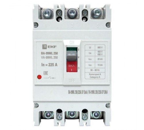 Выключатель автоматический ВА-99М 250/225А 3P 20кА EKF Basic  mccb99-250-225mI  EKF