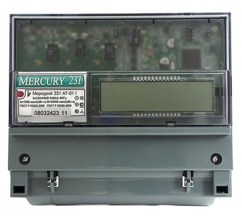 Счетчик Меркурий 231 AT-01I 5-60А/400В (мнтар.) ЖКИ (DIN)