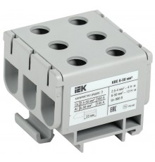 Клемма вводная силовая КВС 6-50 кв.мм. 3-рядная серая  YZN14-050-K03  IEK