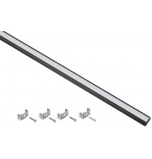 Профиль алюминиевый для LED ленты 1712 прям. 2м к-т опал черн.  LSADD1712-SET1-2-N1-1-K02  IEK