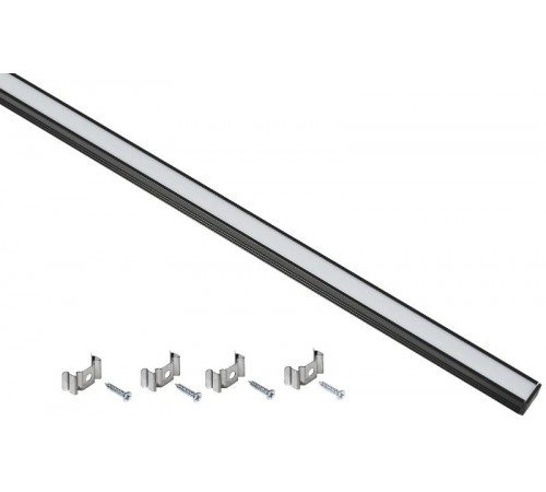 Профиль алюминиевый для LED ленты 1712 прям. 2м к-т опал черн.  LSADD1712-SET1-2-N1-1-K02  IEK