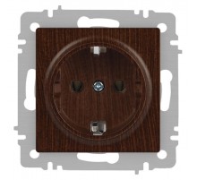Розетка Intro Accent 6-202-10 2P+E Schuko, 16А-250В, IP20, СУ, венге  Б0063703  Intro