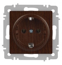 Розетка Intro Accent 6-202-10 2P+E Schuko, 16А-250В, IP20, СУ, венге  Б0063703  Intro