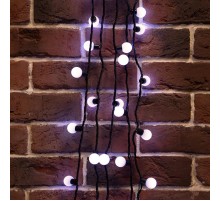 Гирлянда "Мультишарики" 23 мм, 10 м, черный ПВХ, 80 диодов, цвет белый  303-515  NEON-NIGHT