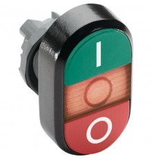 Кнопка двойная MPD2-11R (зеленая/красная) красная линза с тексто м (I/O)  1SFA611131R1101  ABB