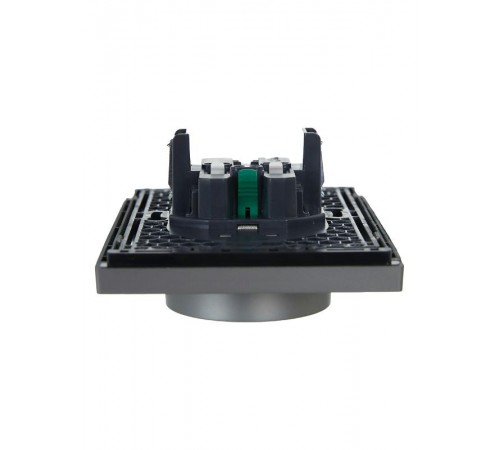 FORTE&PIANO Розетка 2-я с заземлением безвинтовое крепление 16А FP524 сталь  FP-R21-16-1-K46  IEK