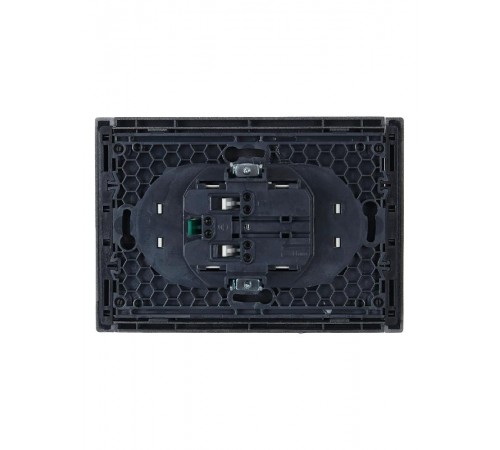 FORTE&PIANO Розетка 2-я с заземлением безвинтовое крепление 16А FP524 сталь  FP-R21-16-1-K46  IEK