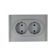 FORTE&PIANO Розетка 2-я с заземлением безвинтовое крепление 16А FP524 сталь  FP-R21-16-1-K46  IEK