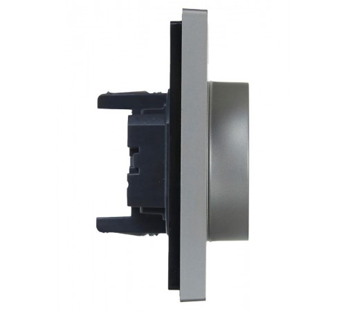 FORTE&PIANO Розетка 2-я с заземлением безвинтовое крепление 16А FP524 сталь  FP-R21-16-1-K46  IEK