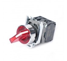 Пер-ль SB4 с подсвет в сборе 22мм 3поз красн с фикс металл 24В DC 1НО+1НЗ  SB4BK134B5  SE