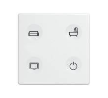 Сенсорный 4-кл выключатель с тематической маркировкой Т1, белый  8000643-030  Simon