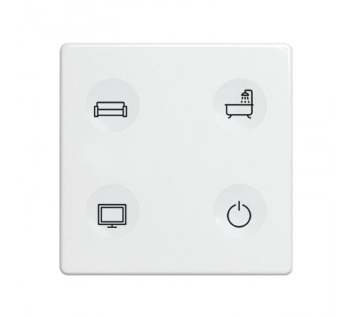 Сенсорный 4-кл выключатель с тематической маркировкой Т1, белый  8000643-030  Simon