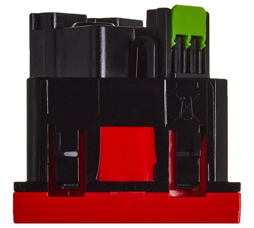 Розетка с заземлением, безвинтовые зажимы - со шторками 16А 250В - 45°- 2 модуля - красный  4525059  Daccord