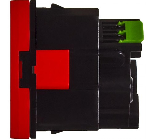 Розетка с заземлением, безвинтовые зажимы - со шторками 16А 250В - 45°- 2 модуля - красный  4525059  Daccord