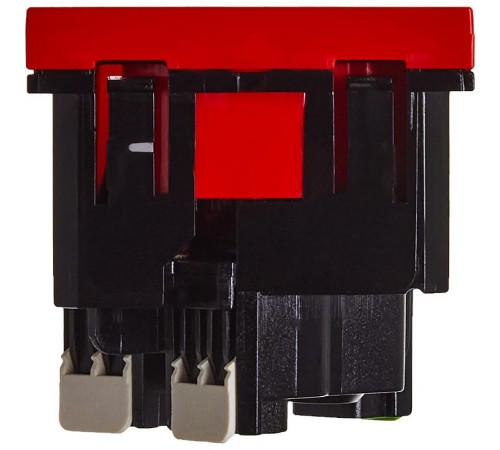 Розетка с заземлением, безвинтовые зажимы - со шторками 16А 250В - 45°- 2 модуля - красный  4525059  Daccord